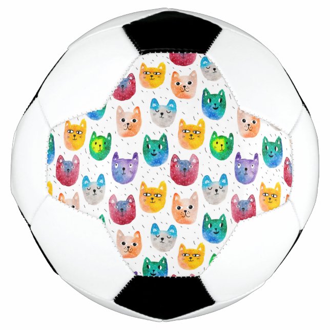 Ballon De Foot Chats aquarelles et amis (Devant)