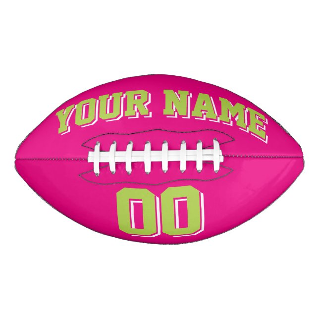 Ballon De Foot CHAUD ROSE LIME VERT ET BLANC Football Personnalis (Devant)