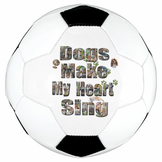 Ballon De Foot Chiens Font Mon Coeur Chanter Logo, (Devant)