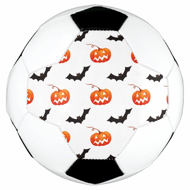 Ballon De Foot Citrouilles et chauves-souris d'Halloween, Trou ou (Devant)