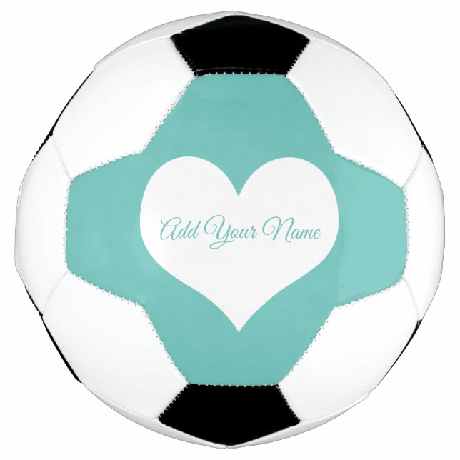 Ballon De Foot Coeur blanc personnalisé Ajouter votre nom (Devant)