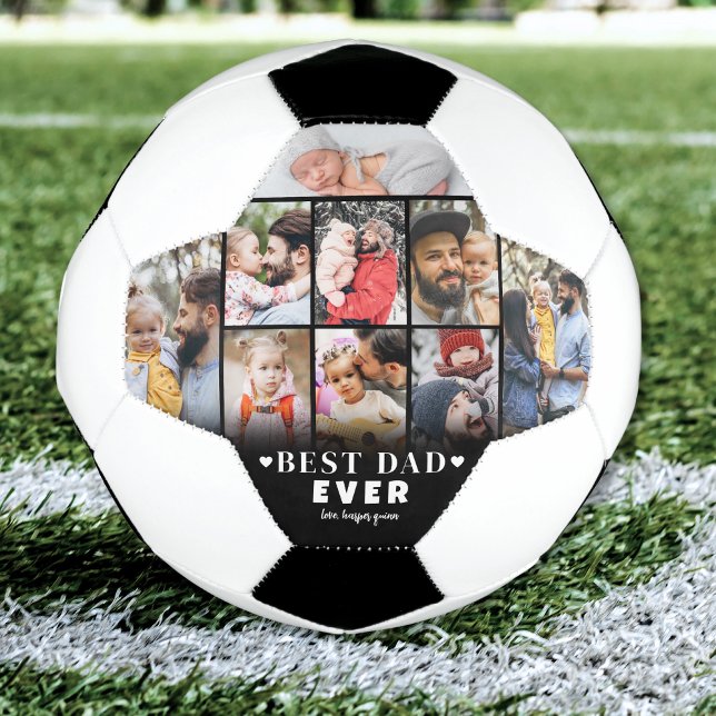 Ballon De Foot Collage photo papa personnalisé (Personalized Dad Photo Collage Soccer Ball )
