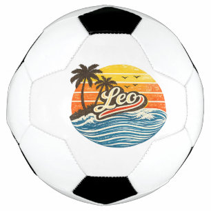 Ballon De Foot Conception de nom Sunset Retro Leo