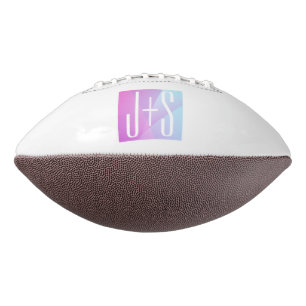 Ballon De Foot Cool Géométrique rose et pourpre   Initiales de co