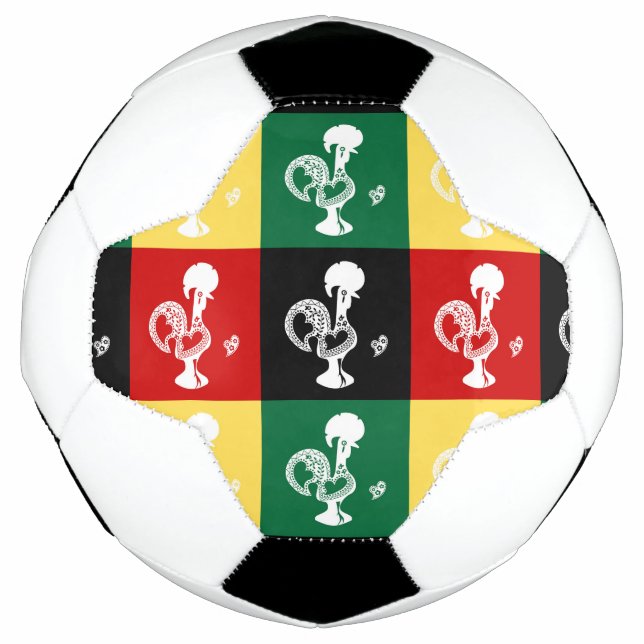 Ballon De Foot Coq portugais de Barcelos coloré motif (Devant)