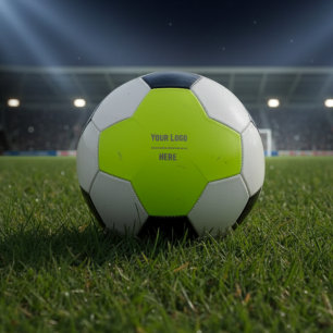 Ballon De Foot couleur unie fluorescent jaune - votre logo