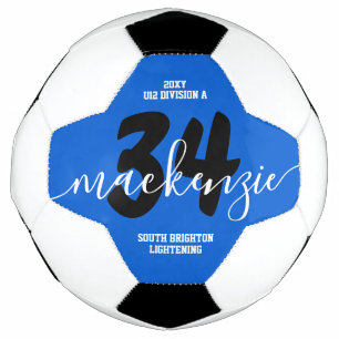 Ballon De Foot Couleurs d'équipe personnalisées bleues Nom Numéro