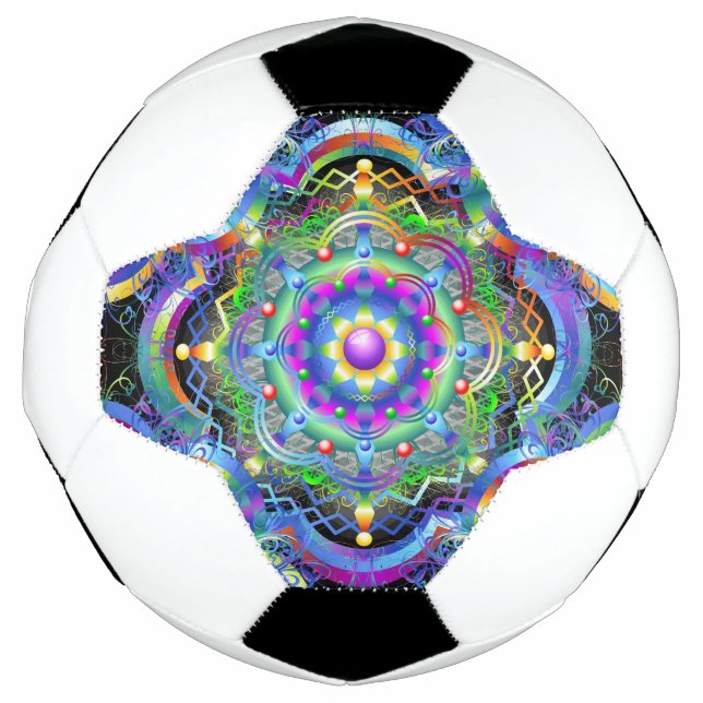 Ballon De Foot Couleurs psychédéliques Universe Mandala (Devant)