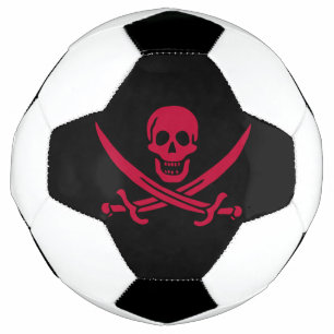 Ballon De Foot Crâne et épées de Crimson Drapeau pirate de Calico