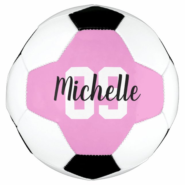 Ballon De Foot Create Your Own Custom Name Number Pink (Devant)