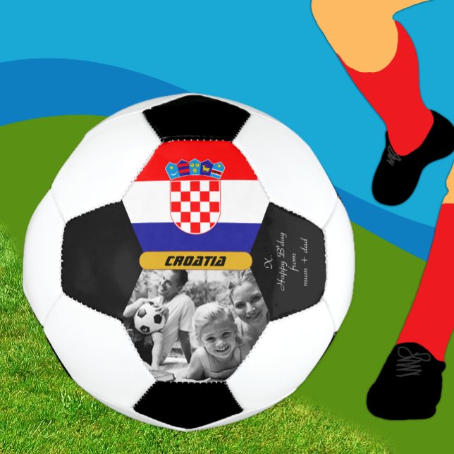 Ballon De Foot Croatie Personnalisée, Drapeau, Bal Photo Football (Créateur téléchargé)