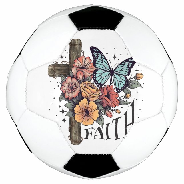 Ballon De Foot Croix de Foi Florale (Devant)