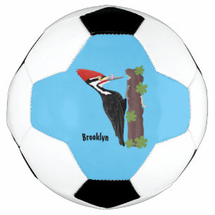 Ballon De Foot Cue drôle Pileated woodpecker dessin d'illustratio