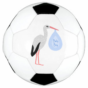 Ballon De Foot Cute Blue Baby Boy Stork