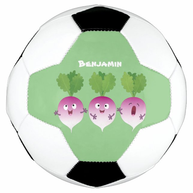 Ballon De Foot Cute turnip légumes trio chanter dessin animé (Devant)