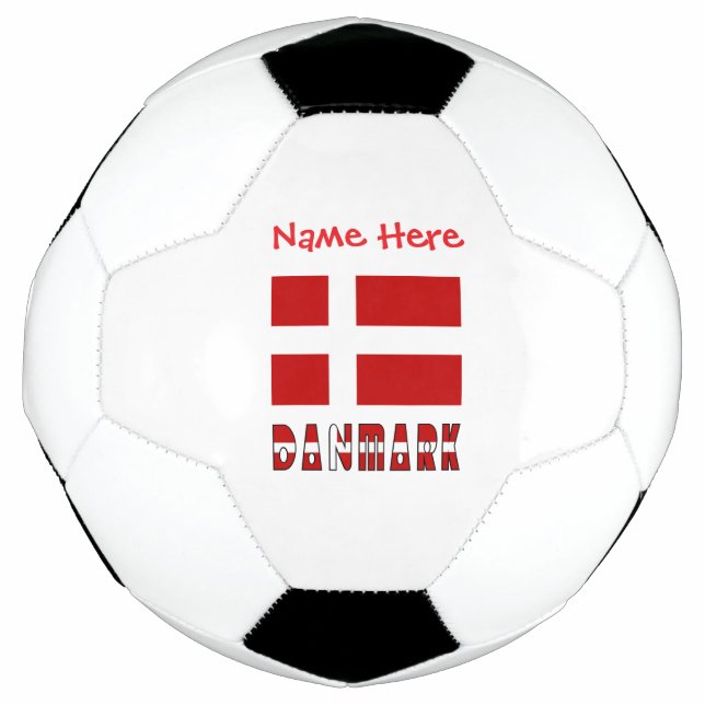 Ballon De Foot Danmark Dannebrog Red Personalized Name (Devant)