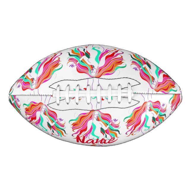 Ballon De Foot Déesse aux cheveux longs multicolores Thunder_Cove (Devant)