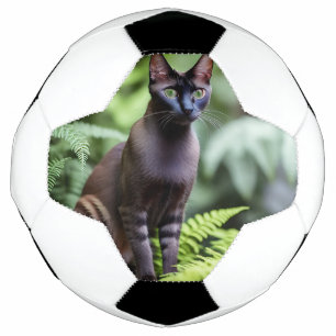 Ballon De Foot Dexter Le Chat Siamois Noir, Balle De Football