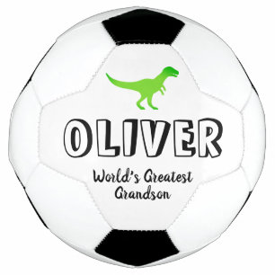 Ballon De Foot Dinosaure T-rex vert nom personnalisé cadeau spor