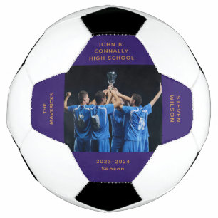Ballon De Foot Diplôme de photo au lycée violet personnalisé