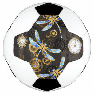 Ballon De Foot Dragonflies de Steampunk sur arrière - plan rayé b