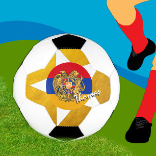 Ballon De Foot Drapeau arménien de football et d'or