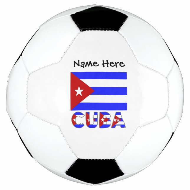 Ballon De Foot Drapeau cubain Cuba Bleu clair Nom personnalisé  (Devant)