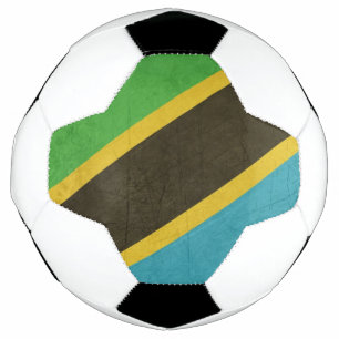 Ballon De Foot Drapeau de l'État souverain de Grunge en Tanzanie