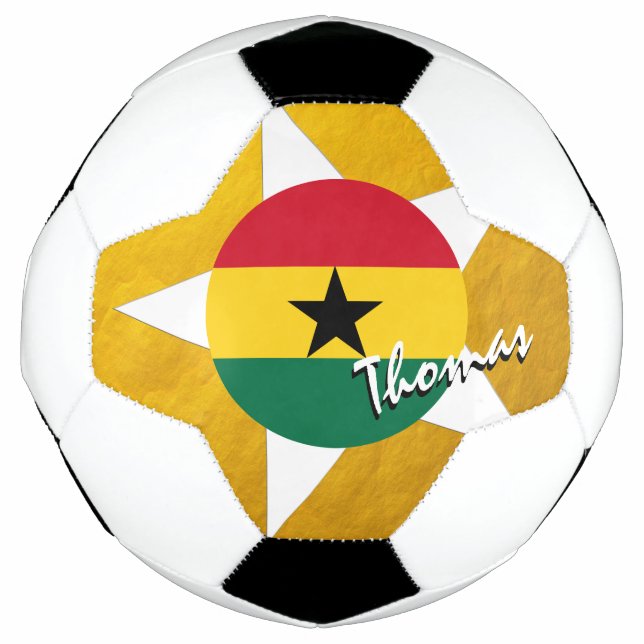 Ballon De Foot Drapeau ghanéen de football et d'or (Devant)