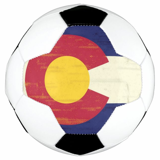 Ballon De Foot Drapeau Grunge du Colorado (Devant)