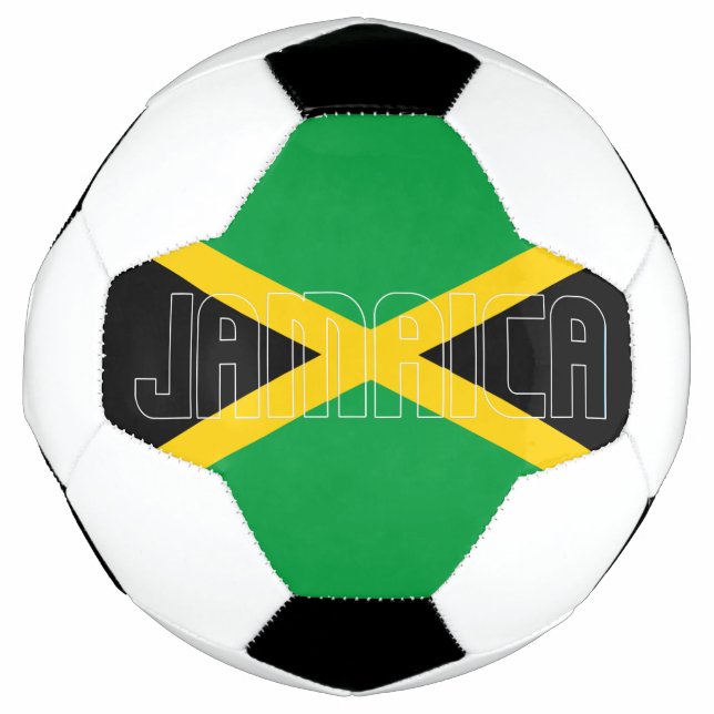 Ballon De Foot Drapeau Jamaïque Noir Vert Jaune Patriotique  (Devant)