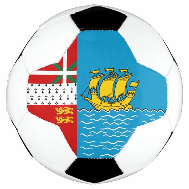 Ballon De Foot Drapeau Saint-Pierre-et-Miquelon (Devant)
