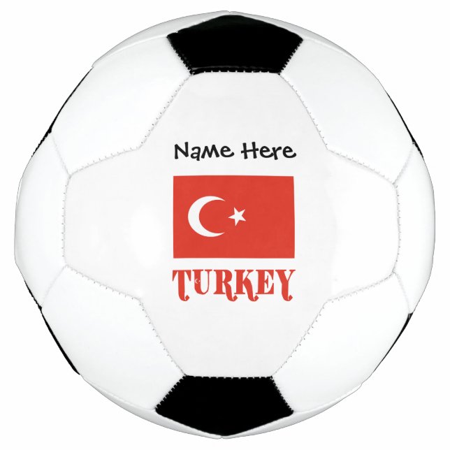 Ballon De Foot Drapeau Turc Personnalisé Nom Turquie  (Devant)