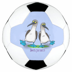 Ballon De Foot Drôle, joyeux croquis à pieds bleus dansant dessin