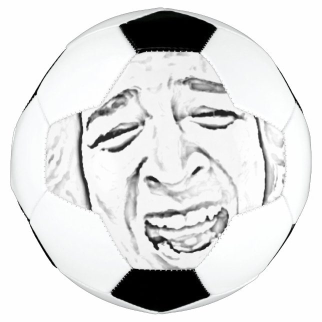 Ballon De Foot Drôle Rire Visage Design de dessin (Devant)