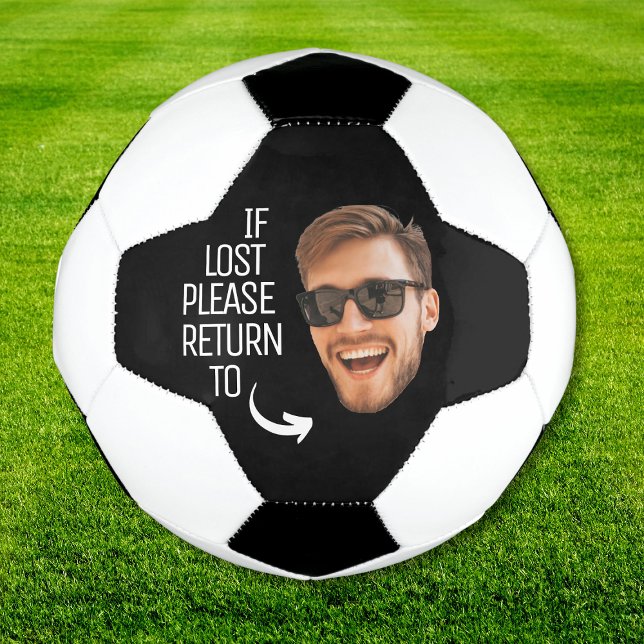 Ballon De Foot Drôle si perdu Retour au visage du garçon Photo (Funny If Lost Return To Boy's Face Photo Soccer Ball
)
