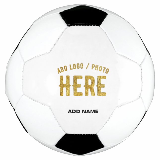 BALLON DE FOOT ÉLÉGANT MODERNE PERSONNALISABLE BLANC VÉRIFIÉ MARQ (Devant)