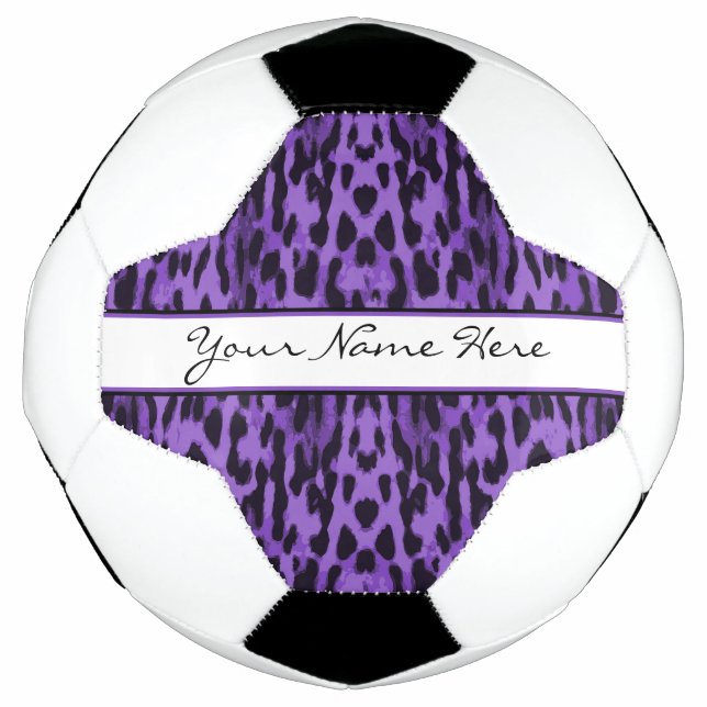 Ballon De Foot Empreinte de léopard Elegant Purple Personnalisé (Devant)