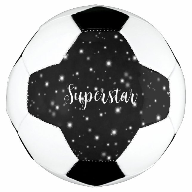 Ballon De Foot Étincelles de lumière noir et blanc (Devant)