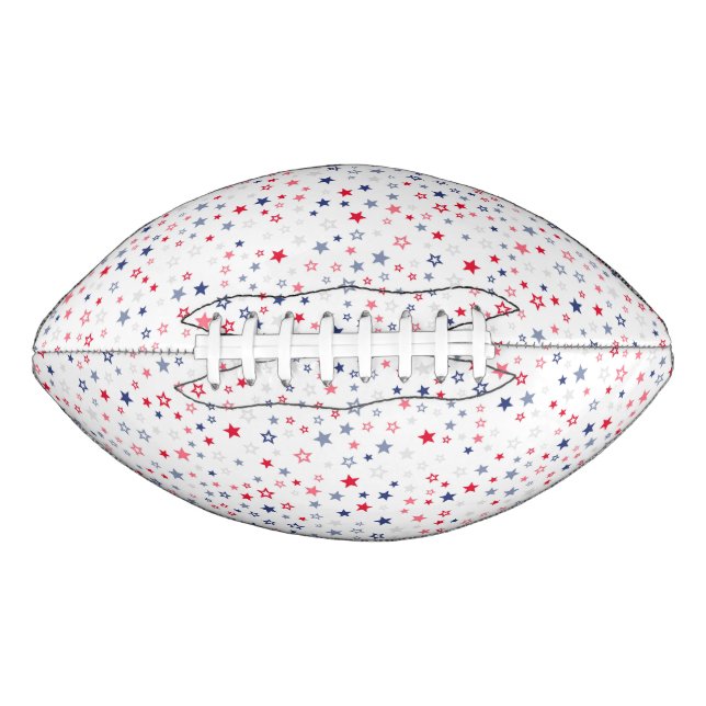 Ballon De Foot Étoiles patriotiques rouge, blanc et bleu (Devant)