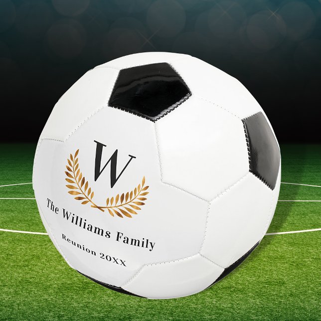 Ballon De Foot Famille Réunion personnalisée monogramme nom or (Créateur téléchargé)