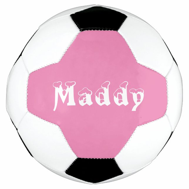 Ballon De Foot Fille balle de football blanche et rose personnali (Devant)