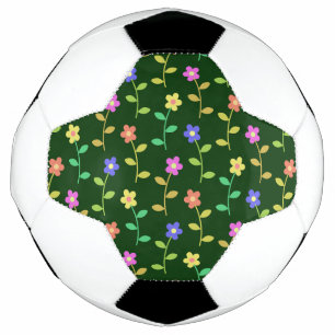 Ballon De Foot Fleurs Colorées, Motif Floral, Verdure, Boho