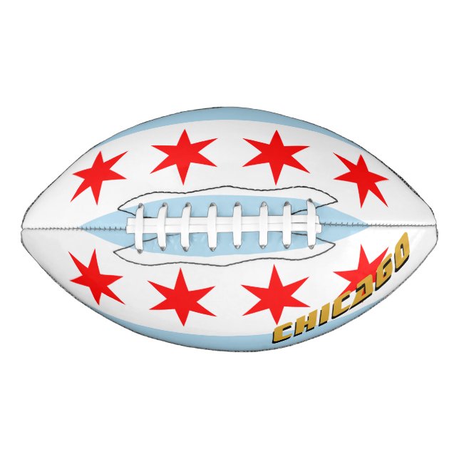 Ballon De Foot Football américain avec Chicago Flag / Illinois US (Devant)
