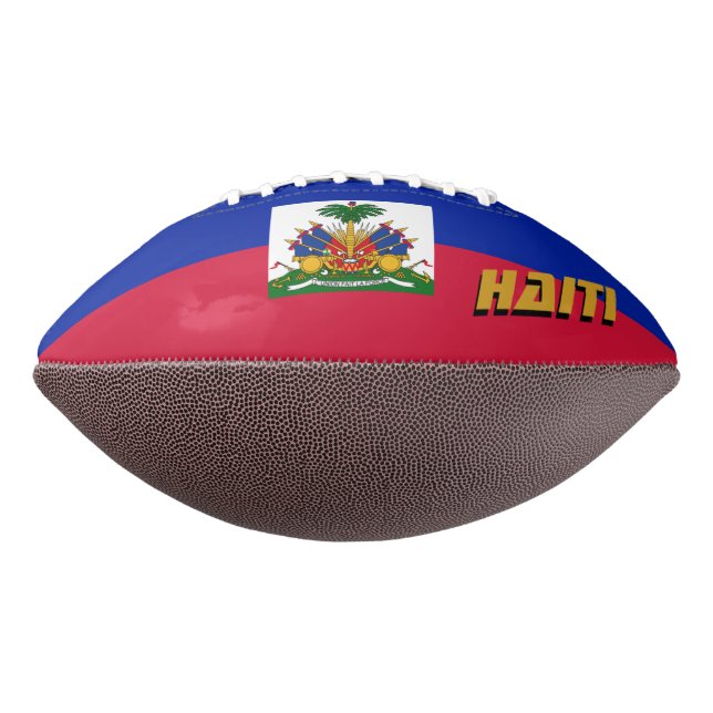 Ballon De Foot Football américain avec drapeau haïtien / Haïti (Tourné à 270°)