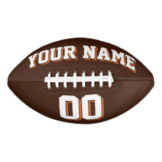 Ballon De Foot Football Brown BLANC ET ORANGE Custom