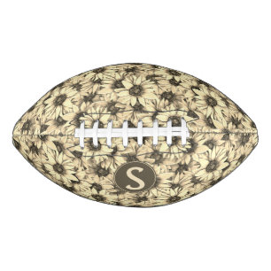Ballon De Foot Football Charme Vintage Tons Sépia Tournesol