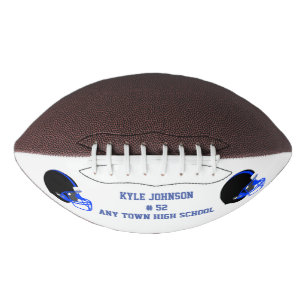 Ballon De Foot Football Customisé bleu et noir
