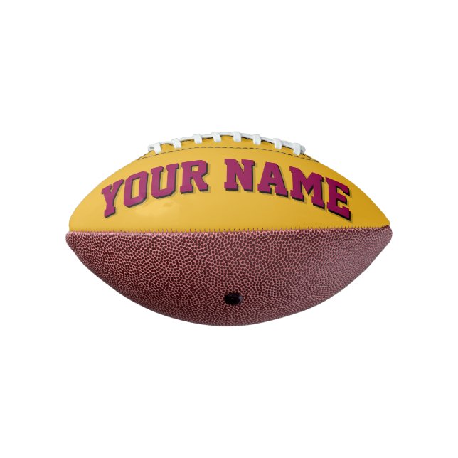 Ballon De Foot Football de Mini GOLD et BURGUNDY (Tourné à 270°)