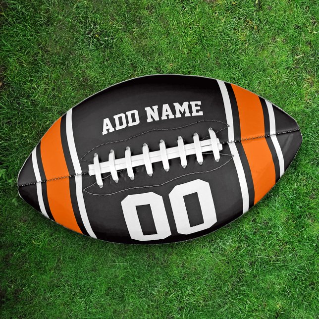 Ballon De Foot Football Jersey Black|Orange Personnalisé (Créateur téléchargé)